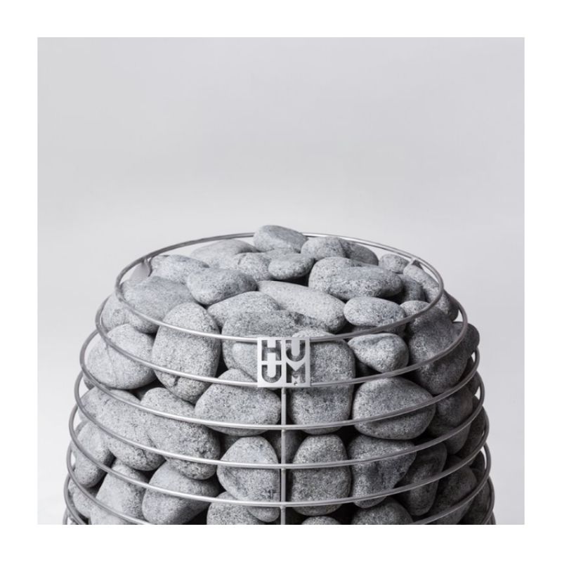 12 kW Electric Sauna Heater - with rocks in cage. View of top half of heater.