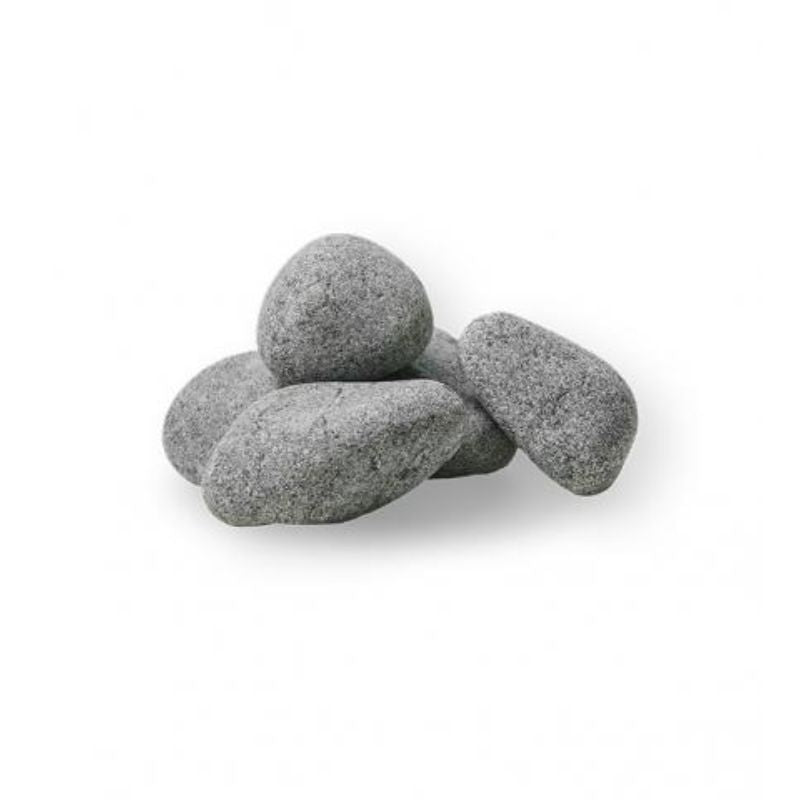 Round Olivine sauna stones - close up
