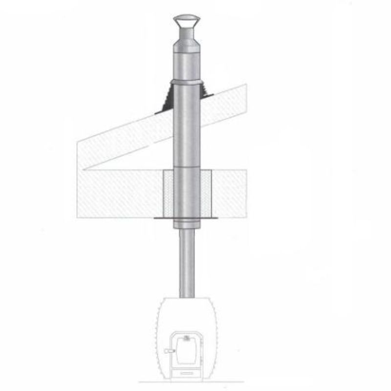 UUM Barrel Sauna Chimney Kit - diagram