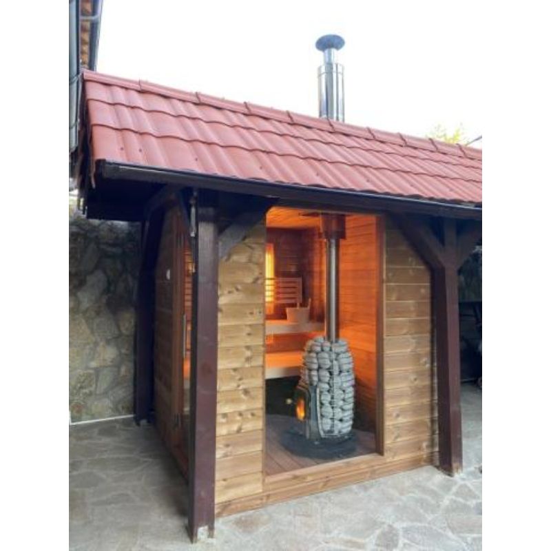 HUUM Thru-ceiling chimney installed