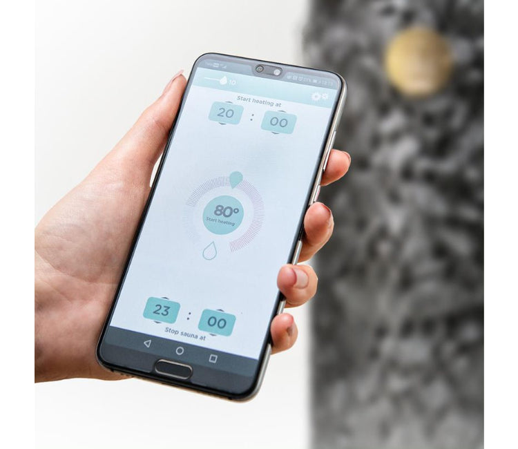Glass Sauna Heater Control with WiFi | HUUM - UKU - app in use