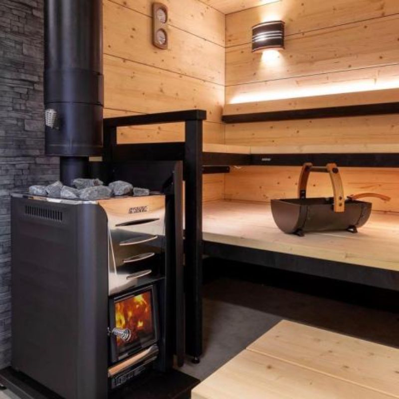 Harvia 20 Pro wood burning stove - in a sauna
