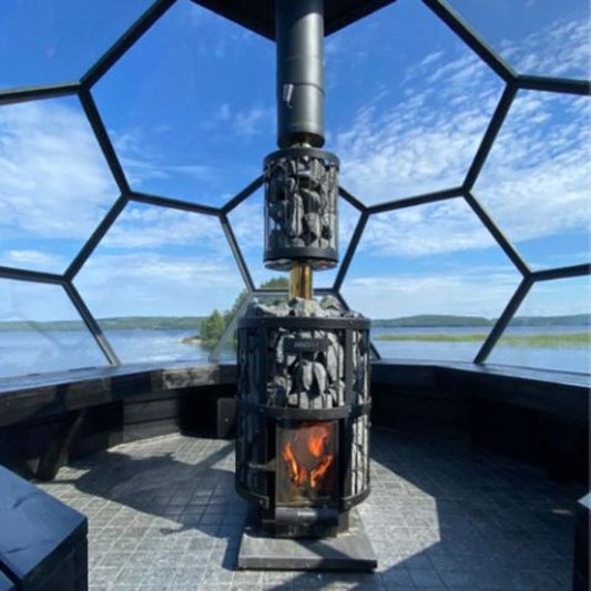 Harvia Sauna Wood Stove Chimney Kit - installed