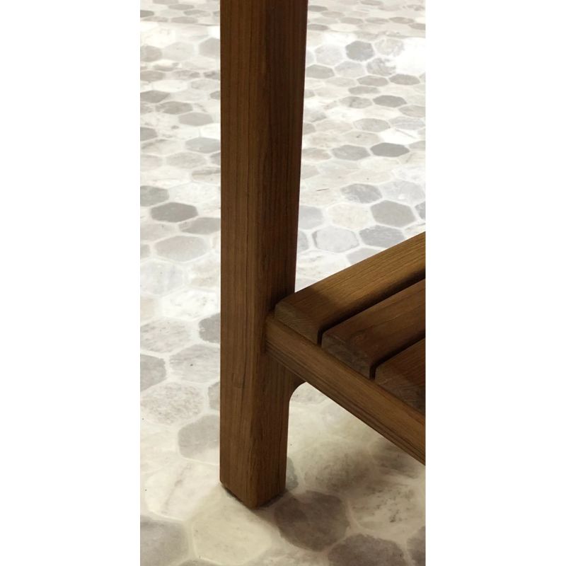 Luxury Bath Heavy Duty Teak Bench - close up view of leg