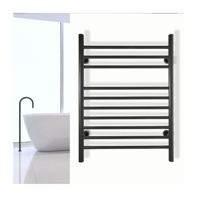 WarmlyYours Inifinity TW-F10BS-HP Towel Warmer - Dual Connection - Black Finish
