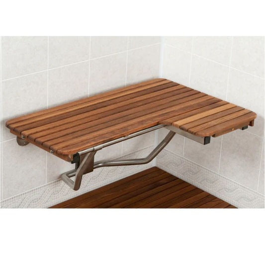 L-shaped Teak Shower Seat - ADA Compliant - right side