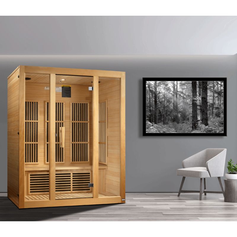 Maxxus MX-J306-01 Bellevue | 3 Person Low EMF Far Infrared Sauna - Hemlock