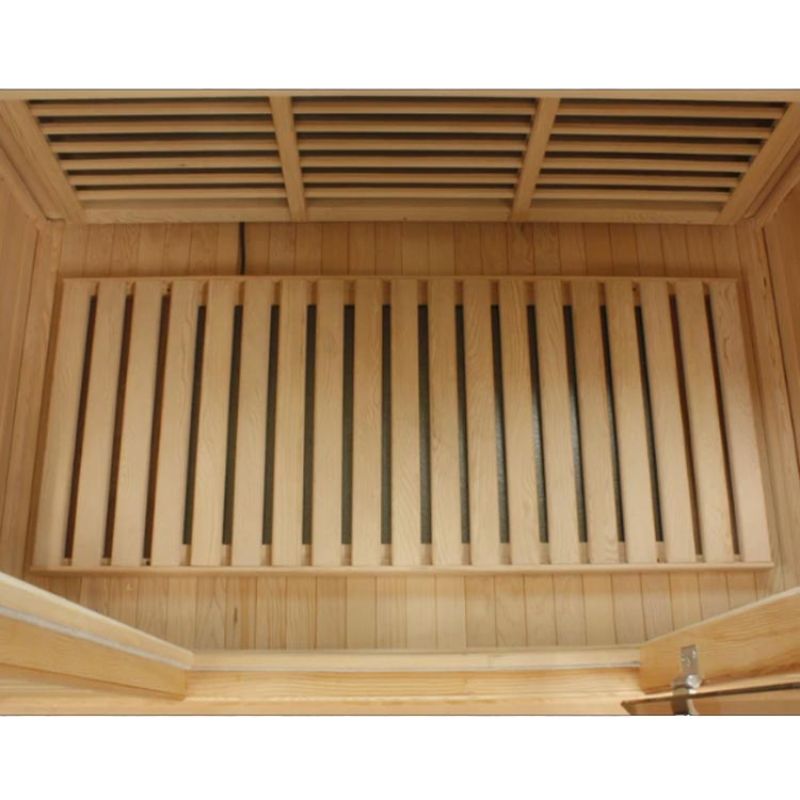 Maxxus MX-K206-01 Far Infrared Sauna - close up of slat floor.