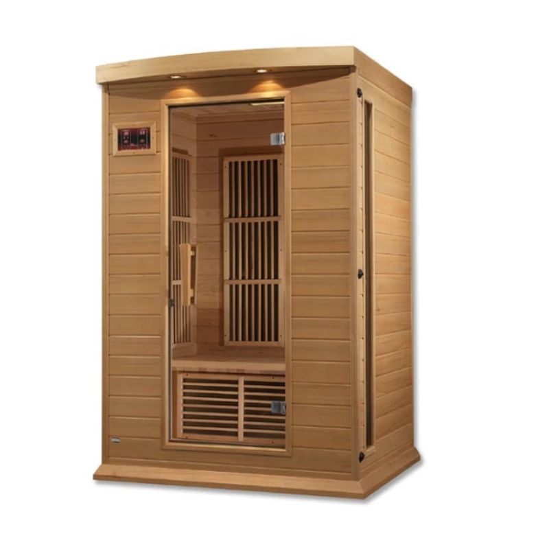 Maxxus MX-K206-01 Far Infrared Sauna  - angled front view. No background.