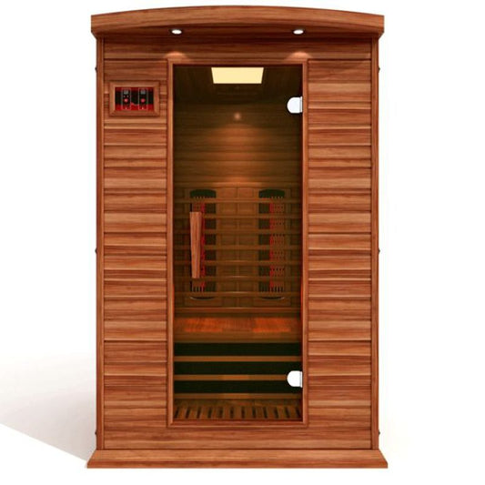 Maxxus Indoor Infrared Sauna MX-M206-01 FS CED Full Spectrum, Cedar  - full front direct view. No beackground.