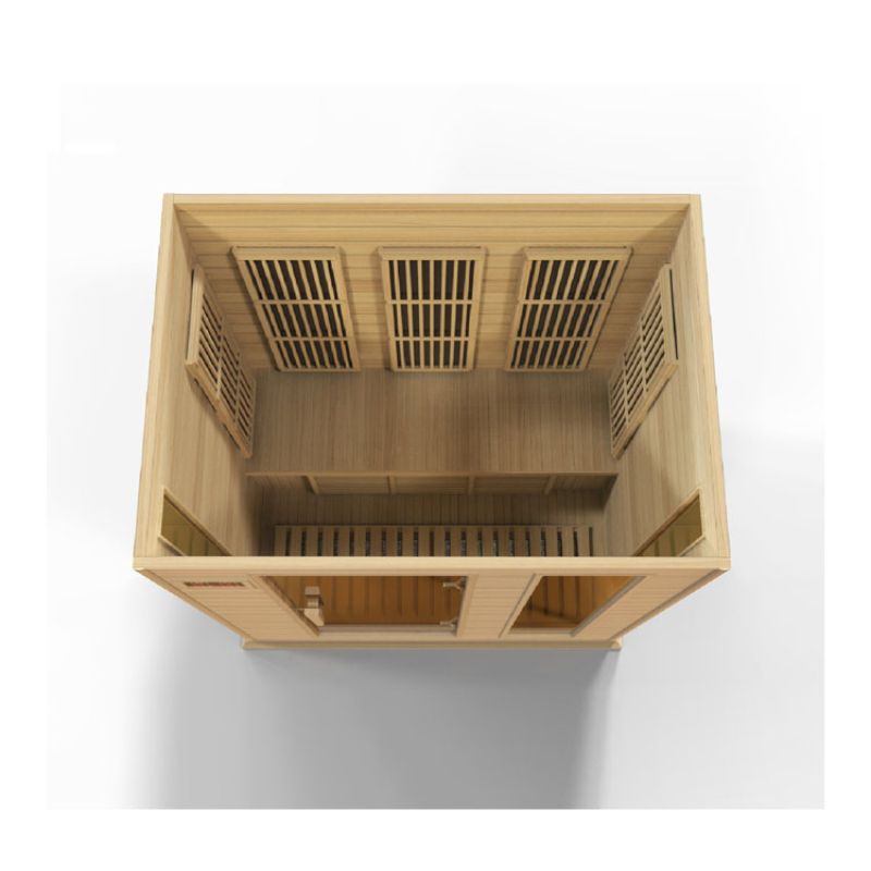 Maxxus MX-K306-01 | 3 Person Low EMF Indoor FAR Infrared Sauna - Hemlock or Cedar-roof cut away