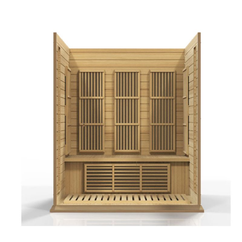Maxxus MX-K306-01 | 3 Person Low EMF Indoor FAR Infrared Sauna - Hemlock or Cedar-interior