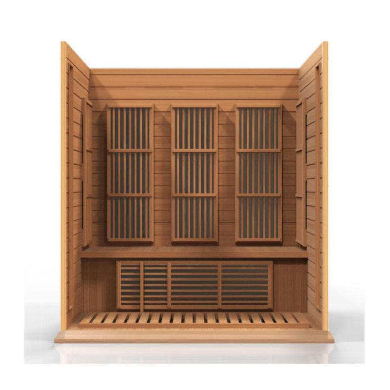 Maxxus MX-K306-01 | 3 Person Low EMF Indoor FAR Infrared Sauna - Hemlock or Cedar-interior
