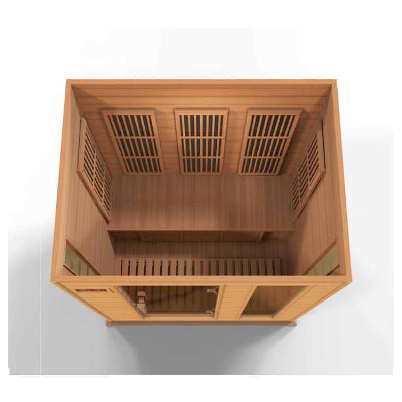 Maxxus MX-K306-01 | 3 Person Low EMF Indoor FAR Infrared Sauna - Hemlock or Cedar-top view cut away
