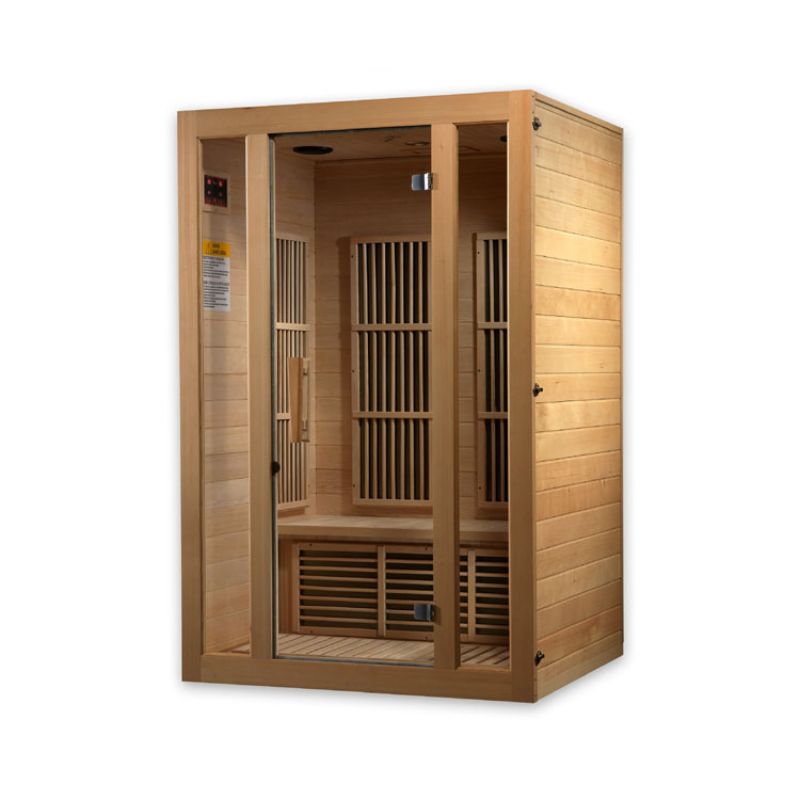 Maxxus Sauna Seattle MX-J206-01 - 2 Person Low EMF Indoor FAR Infrared Sauna - front angle