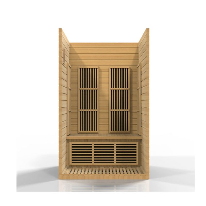 Maxxus Sauna Seattle MX-J206-01 - 2 Person Low EMF Indoor FAR Infrared Sauna - interior cutaway