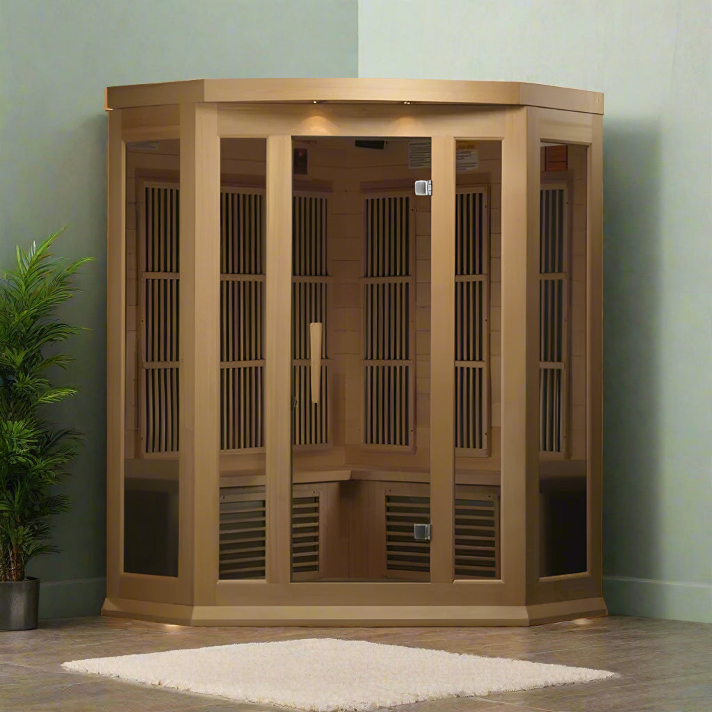 Maxxus MX-K356-01 | 3 Person Corner Low EMF FAR Indoor Infrared Sauna