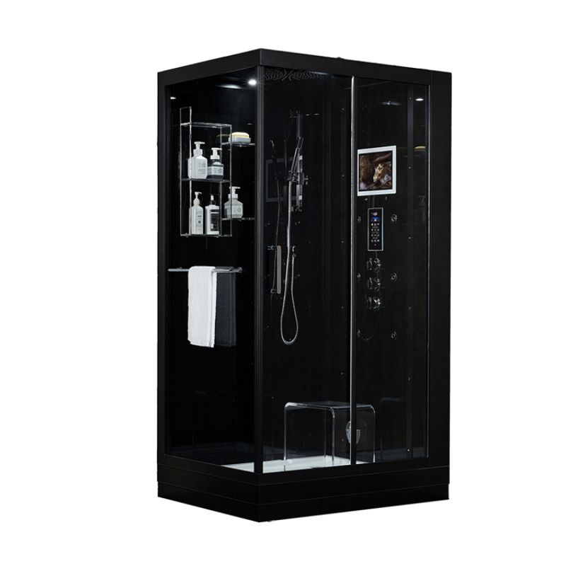 Maya Bath Platinum Lucca Steam Shower with TV - black