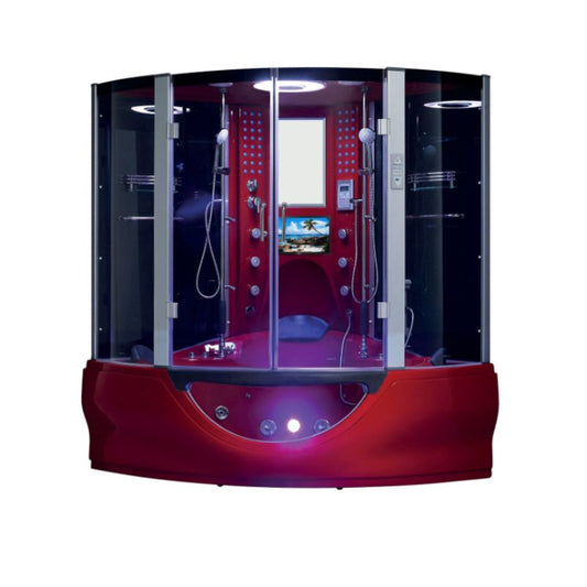 Maya Bath Platinum Superior Steam Shower & Tub Combo - Red