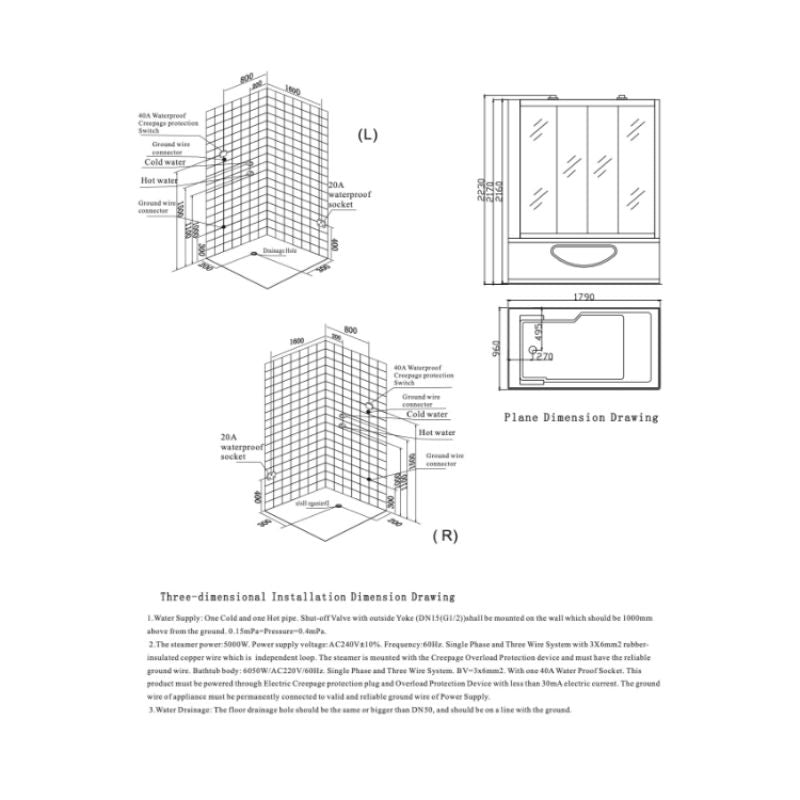 Maya Bath Platinum Catania Steam Shower - specs