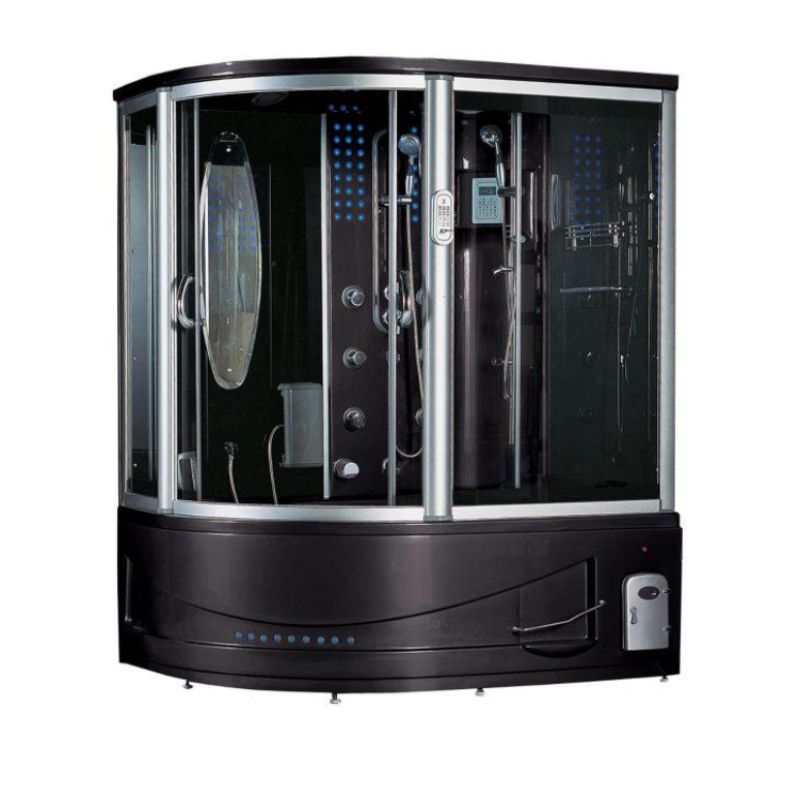 Maya Bath Platinum Siena Steam Shower & Tub Combo 4 kW - black