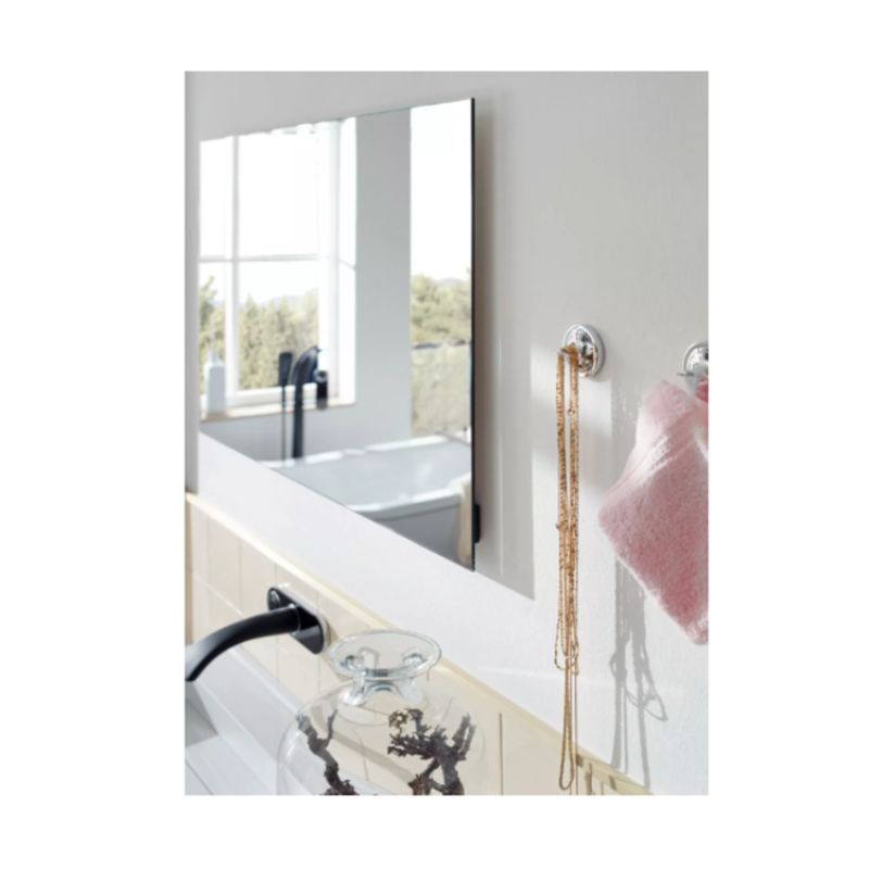 WarmlyYours Radiant Heating Panel Mirror IP-EM-GLS-MIR-0600 - installed in bathroom