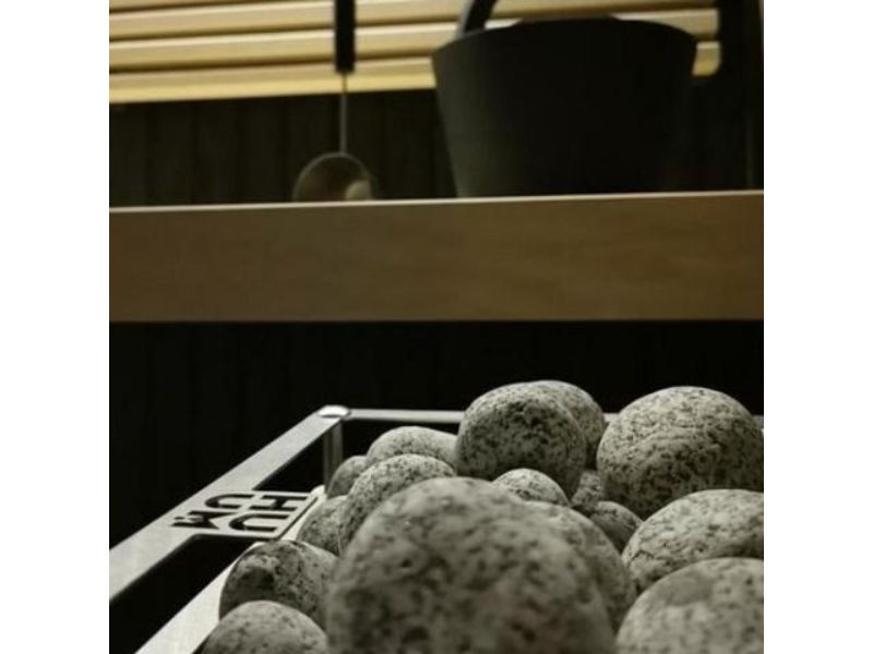 CLIFF Mini Series 3.5 kW Sauna Heater | HUUM - close up of rocks in the heater