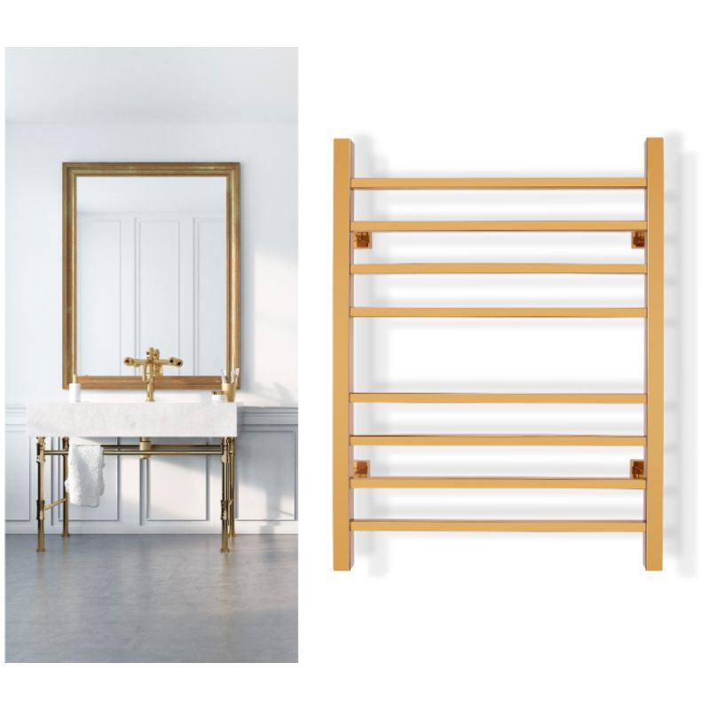 Sierra TW-SR08GS-HP Towel Warmer Gold - on bathroom wall