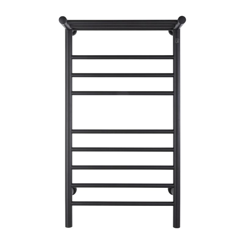 Summit Towel Warmer by Warmly Yours - Black with 8 Bars - front