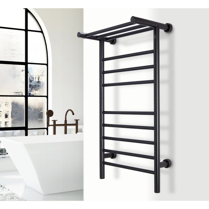 Summit Towel Warmer by Warmly Yours - Black with 8 Bars - bathroom