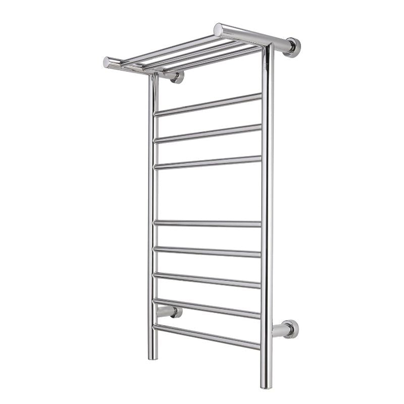 Summit Towel Warmer by Warmly Yours - Polished with 8 Bars - front angle