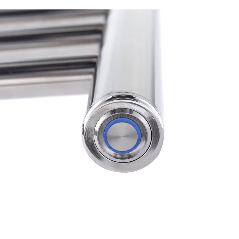 Summit Towel Warmer by Warmly Yours - Polished with 8 Bars - power button