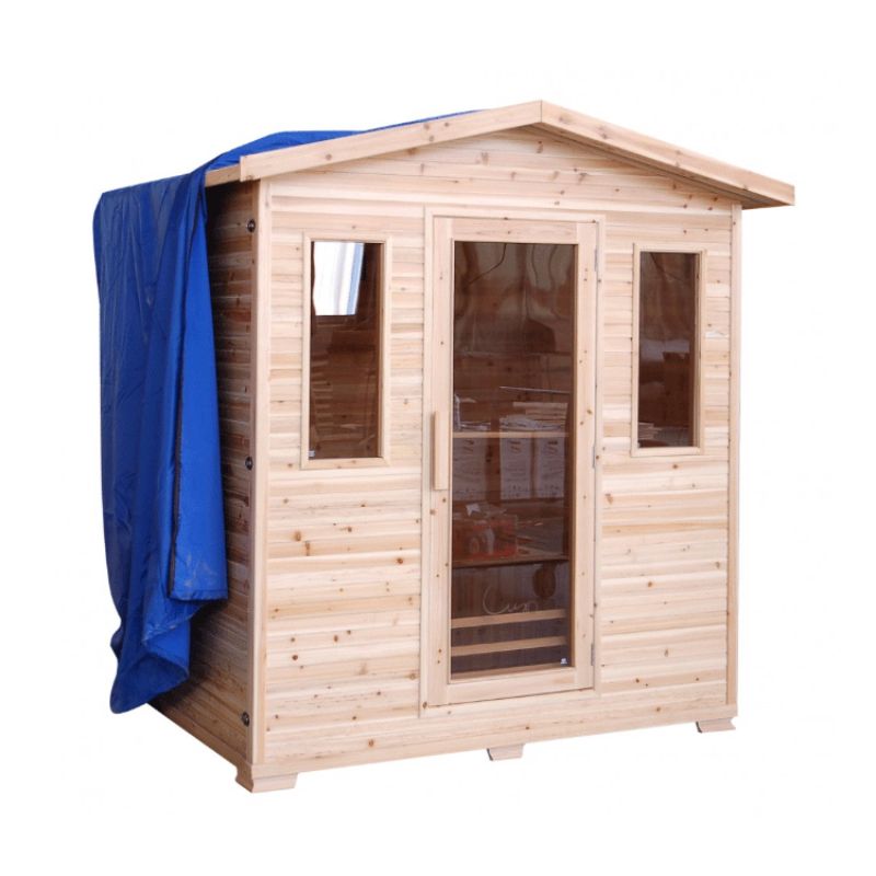 SunRay Cayenne HL400D - 4 Person Outdoor Infrared Sauna Hemlock