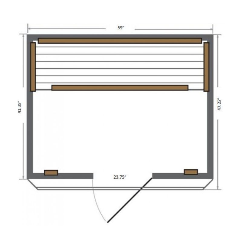 SunRay Savannah HL300K Indoor Infrared Sauna - 3 Person Canadian Red Cedar-dimensions