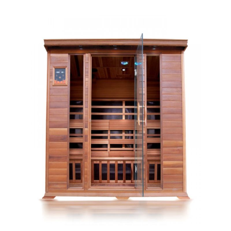 SunRay Sequoia HL400K Indoor Infrared Sauna - 4 Person Canadian Red Cedar