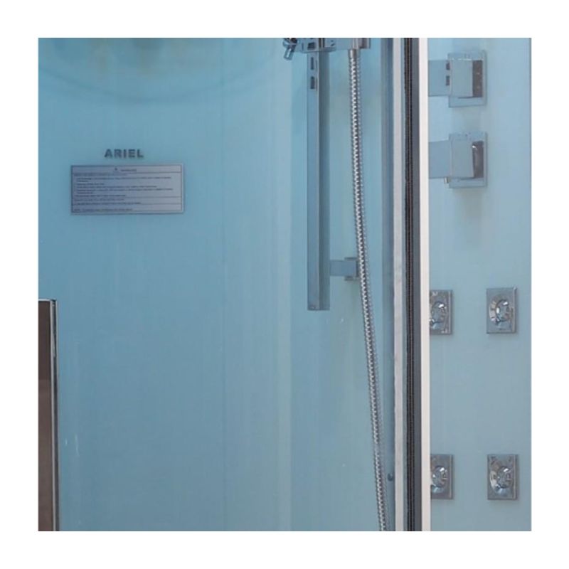 Ariel Platinum DZ963F8 - 39 x 39 Corner 6 kW Walk-in Luxury Corner Steam Shower - white, jets
