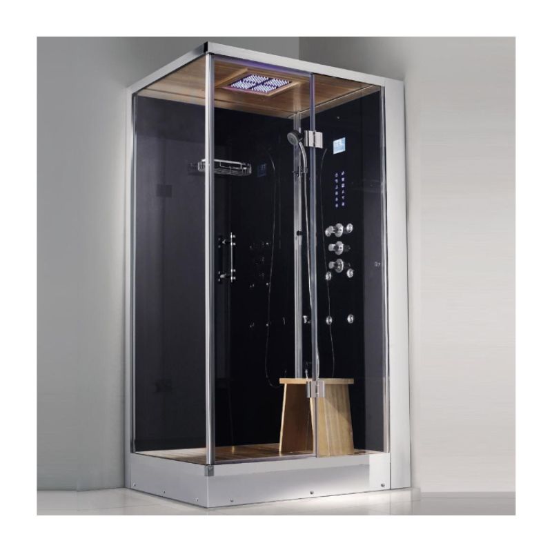 Athena WS-108 - 39 x 32 - 4.5 kW Corner Steam Shower - black