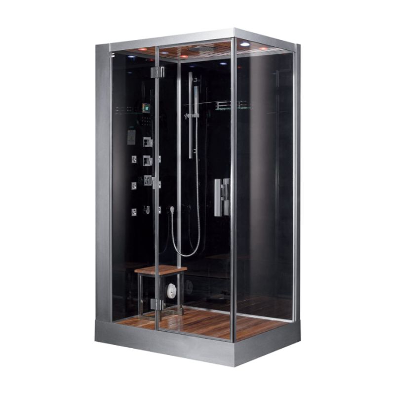 Ariel Platinum DZ959F8 - 47x 35 6 kW Steam Shower with 6 Massage Jets - freestanding black