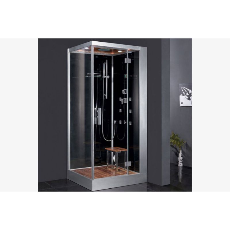 Ariel Platinum DZ960F8 - 39 x 35 6 kW Steam Shower - black corner shower