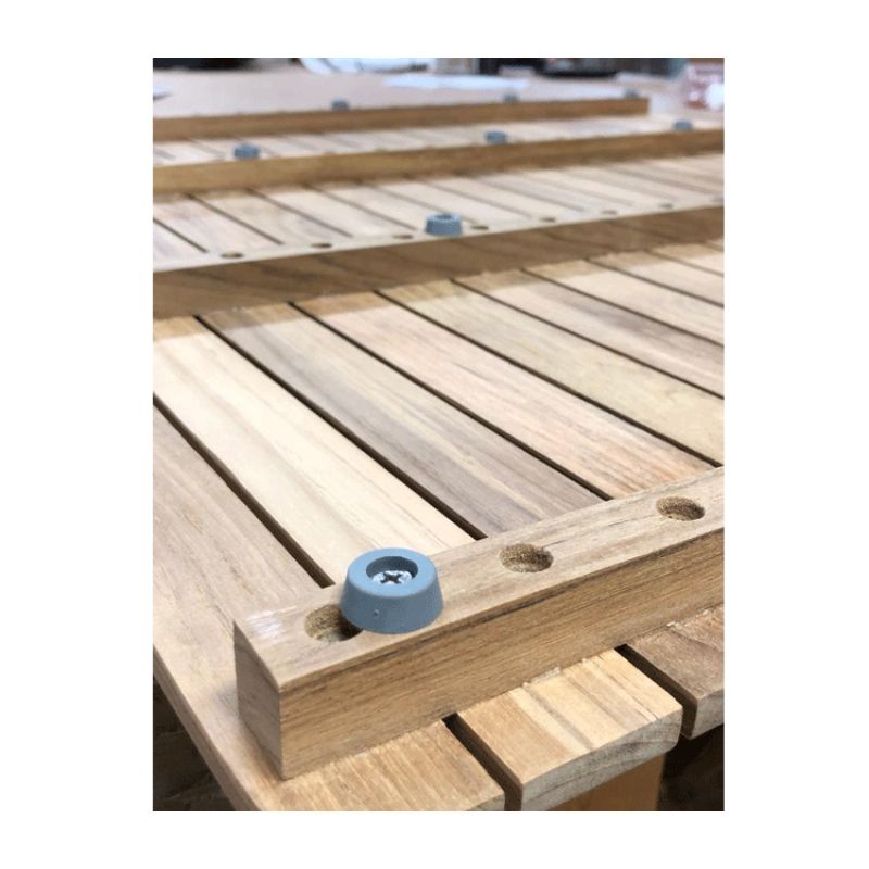 25" X 18" Teak Bath or Shower Mat - showing matt bottom