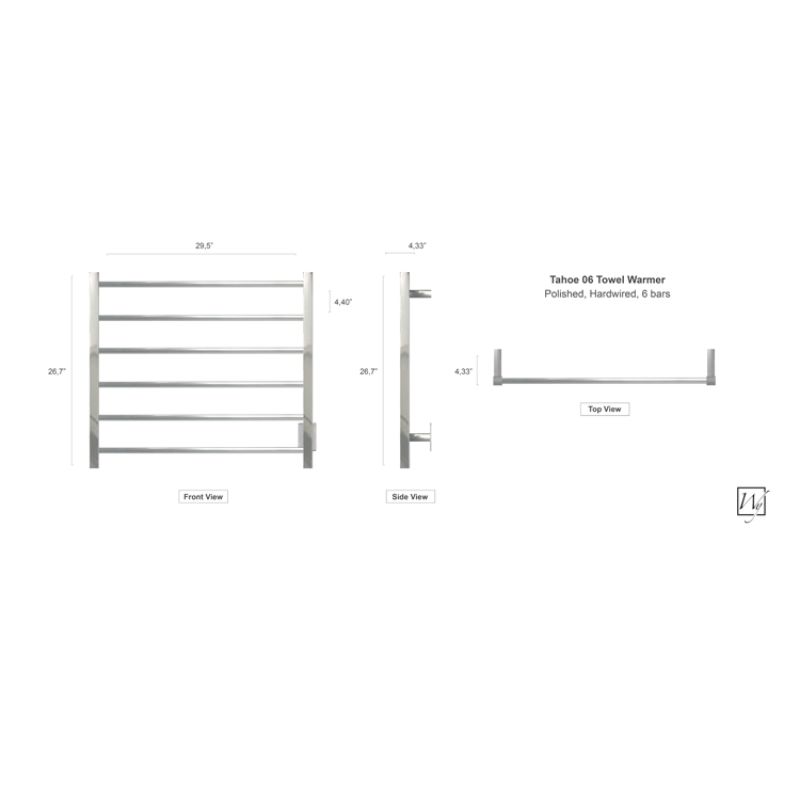 WarmlyYours Tahoe 6 Bar TWS2-TAH06PH Towel Warmer