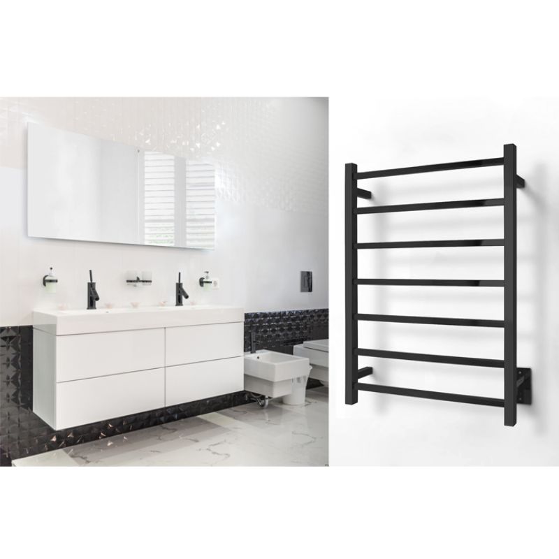 Tahoe 7 Bar Towel Warmer - black finish
