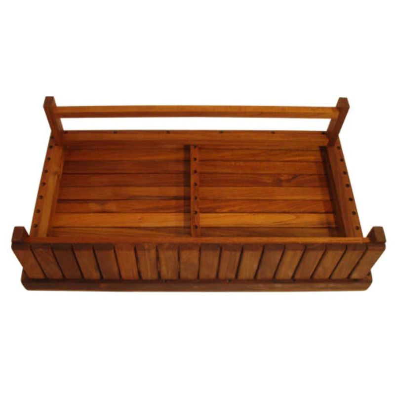 Teak Elevated Shower Step or Mat - view of the under side