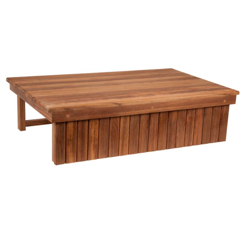Teak Elevated Shower Step or Mat - full view