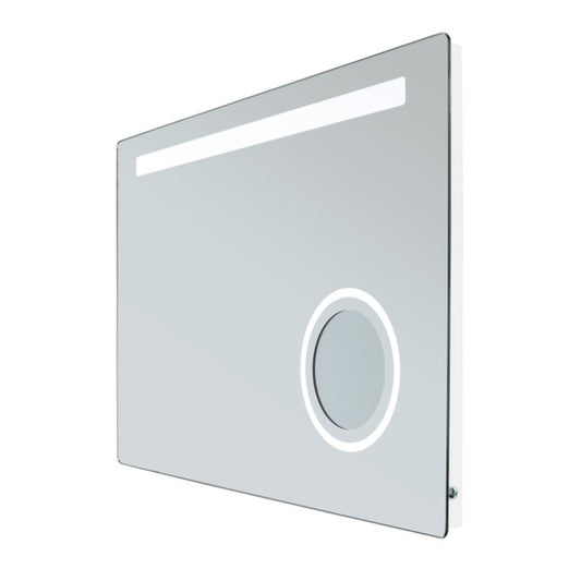 LED Backlit Mirror - The Judy - Angled view with white light