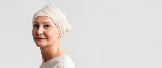 Lady with scarf - Saunas help fight cancer