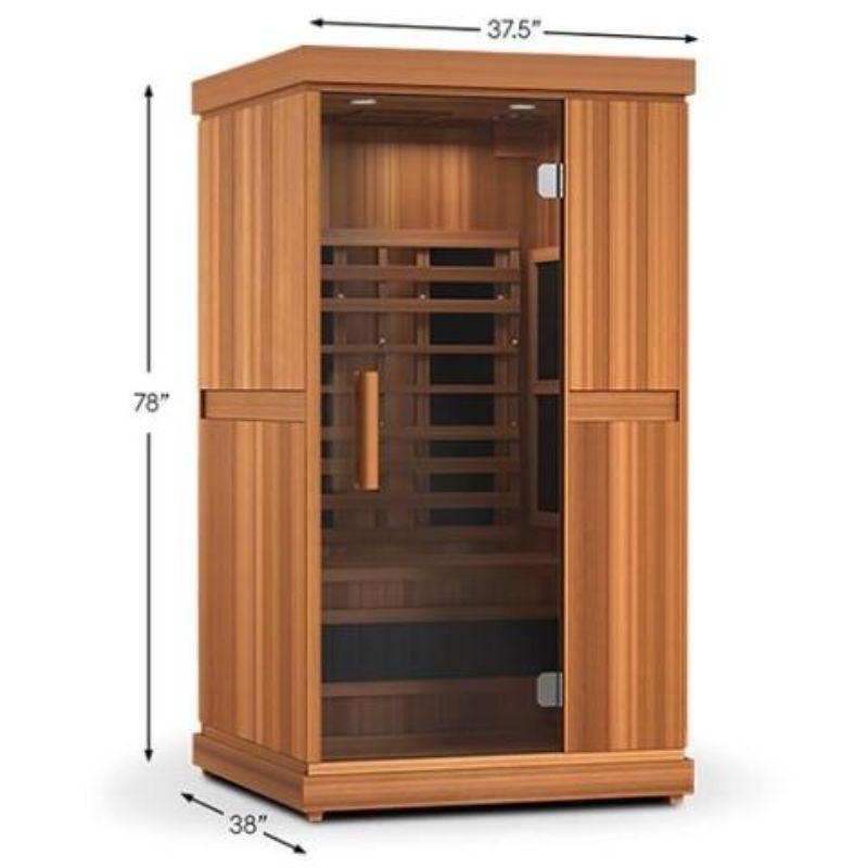 Finnmark Compact 1 Person Full-Spectrum Infrared Sauna - showing dimensions