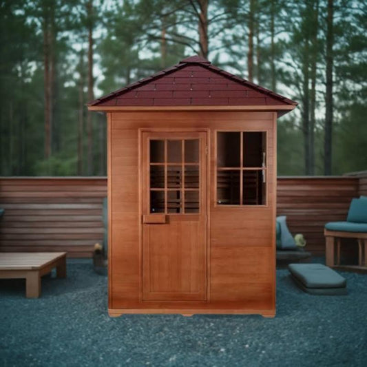 SunRay Freeport HL300D1 Outdoor Traditional Steam Sauna - in a backyard