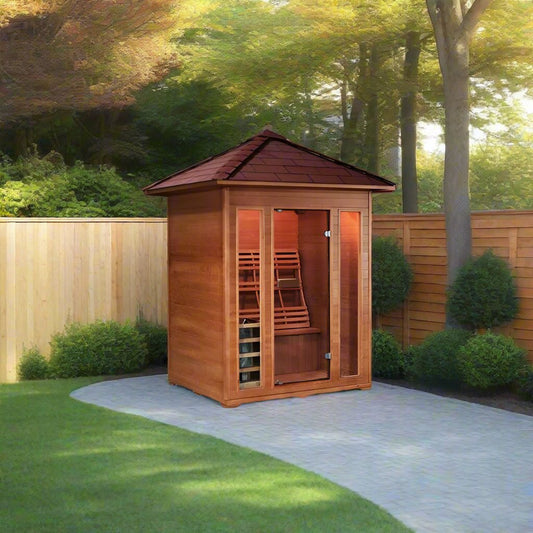 Waverly HL200D2 Outdoor Traditional Steam Sauna - on a patio