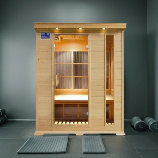 Aspen HL300K2 Indoor Infrared Sauna - in a home gym